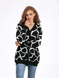 Cardigan long noir blanc motif graphique coupe ample MAX FOR ME