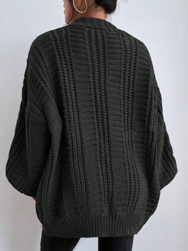 Cardigan maille torsadée - chaleur et style intemporel - MAX FOR ME Gris foncé / S MAX FOR ME