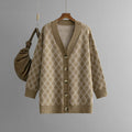 Cardigan motif losanges col V maille ample automne hiver MAX FOR ME S / Beige MAX for ME