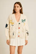 Cardigan oversize brodé 