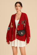 Cardigan oversize brodé 