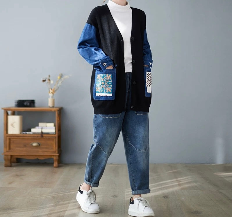Cardigan oversize porté homme style unisexe moderne