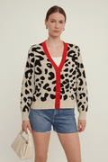 Cardigan style Chanel à imprimé léopard – chic audacieux MAX FOR ME Beige / S MAX for ME