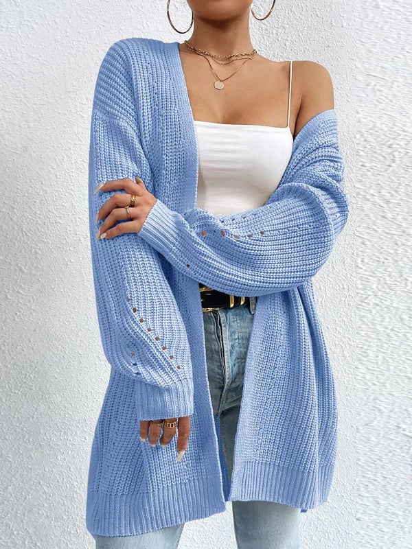 Cardigan tricot laine femme bleu ciel coupe veste MAX FOR ME