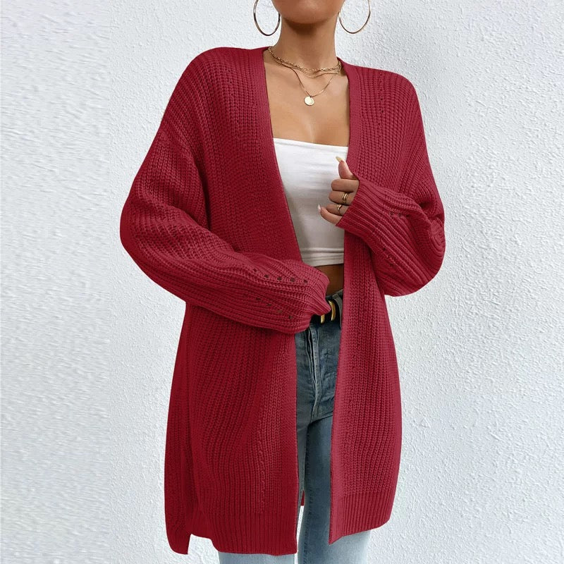 Cardigan tricot laine femme vert olive détail matière MAX FOR ME