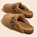 Chaussons fourrés à boucle - Cocooning luxueux d'hiver - MAX FOR ME Marron / 35 MAX for ME