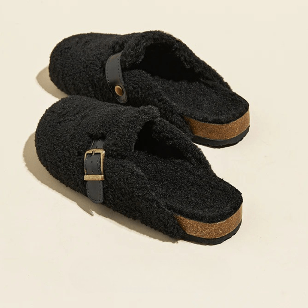 Chaussons fourrés à boucle - Cocooning luxueux d'hiver - MAX FOR ME Noir / 35 MAX for ME