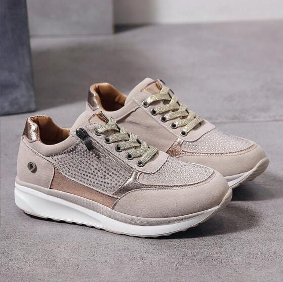 Chaussures de marche orthopédiques avec soutien de la voûte plantaire - Baskets confortables à bascule et fermeture éclair latérale faciles à enfiler MAX FOR ME