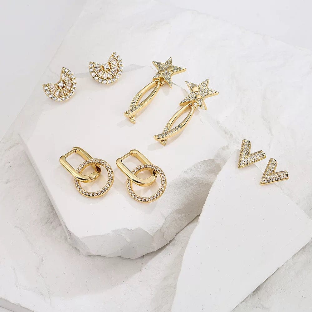 Collection de boucles d'oreilles "Éclat" - style versatile et chic - MAX FOR ME Or / Coffret MAX for ME