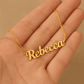 Collier 1 Prénom Personnalisé – Acier Inoxydable Doré Léopard Sable MAX for ME
