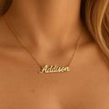 Collier 1 Prénom Personnalisé – Acier Inoxydable Doré Léopard Sable MAX for ME