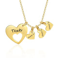 Collier cœur en acier inoxydable, gravure laser personnalisée avec 1 où plusieurs prénoms. Doré / Prénom sur le Gros ❤️ + 1 prénom MAX for ME