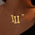 Collier cœur personnalisé femme – gravure prénoms – acier inoxydable doré – MAX FOR ME Doré / 1 prénom 🦴 MAX for ME