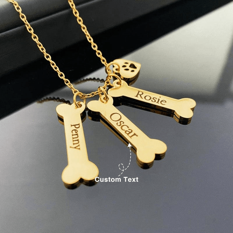 Collier cœur personnalisé femme – gravure prénoms – acier inoxydable doré – MAX FOR ME MAX for ME