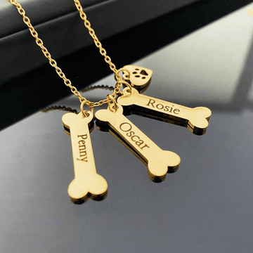 Collier cœur personnalisé femme – gravure prénoms – acier inoxydable doré – MAX FOR ME MAX for ME