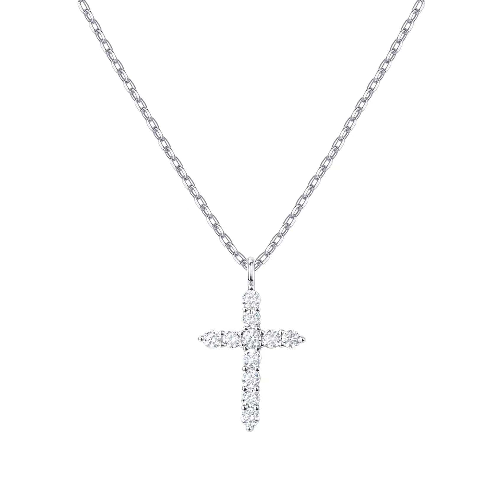 Collier croix strassée ultra-tendance éclat intemporel pendentif délicat - Collection exclusive Max for Me lumineux Argent / Croix simple MAX for ME
