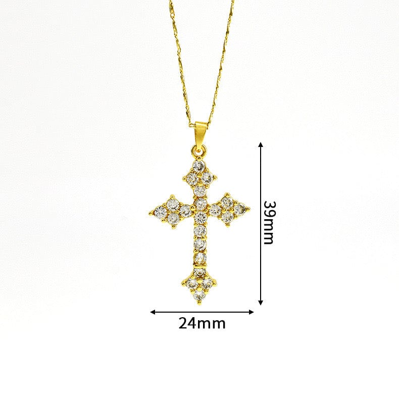 Collier croix strassée ultra-tendance éclat intemporel pendentif délicat - Collection exclusive Max for Me lumineux Doré / Croic bout étoile MAX for ME