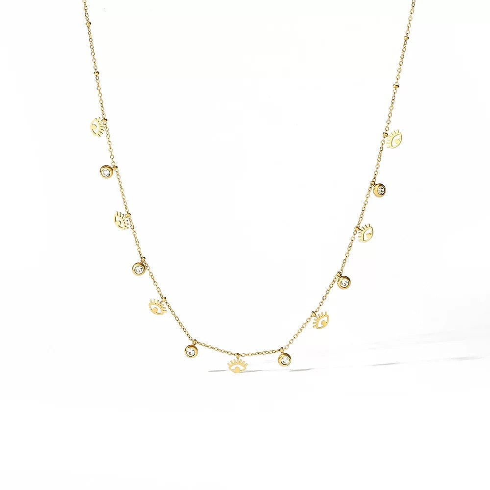 Collier doré pampilles zircon – bijou tendance à pendentifs étoiles Doré MAX for ME