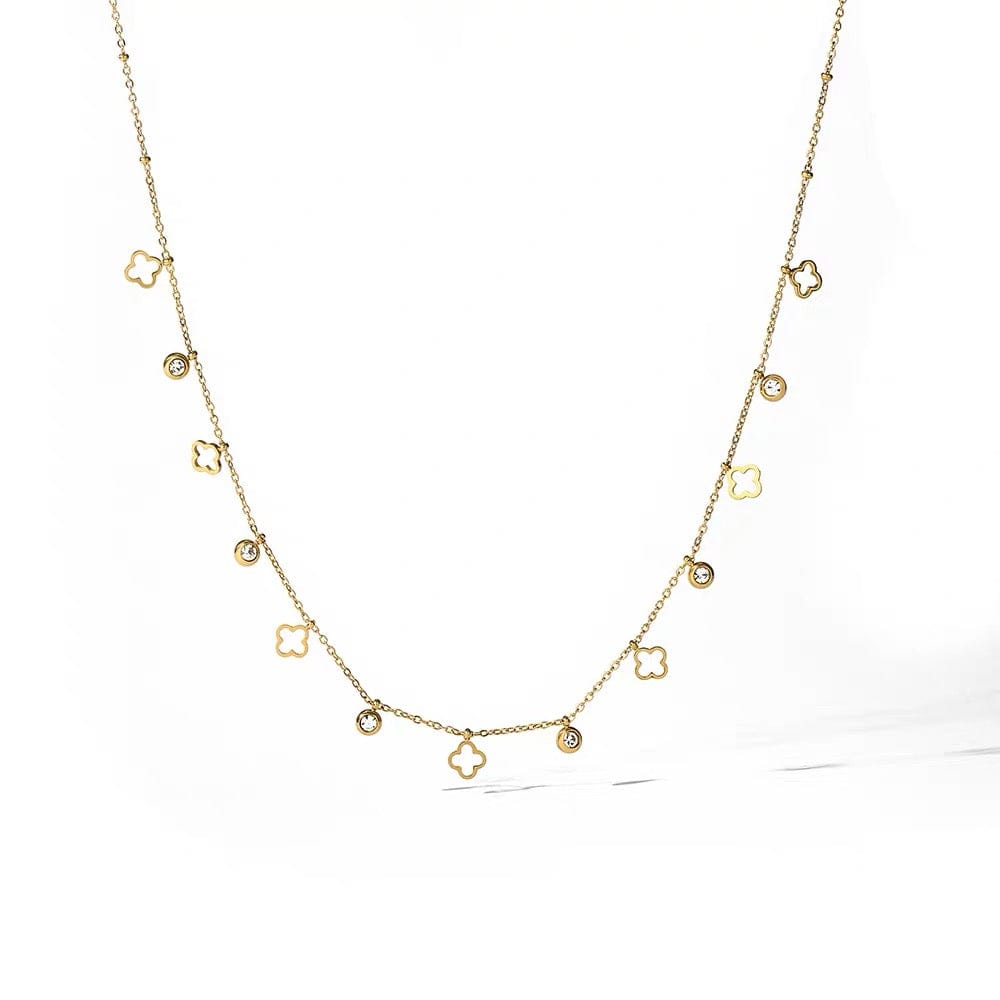 Collier doré pampilles zircon – bijou tendance à pendentifs étoiles Doré MAX for ME