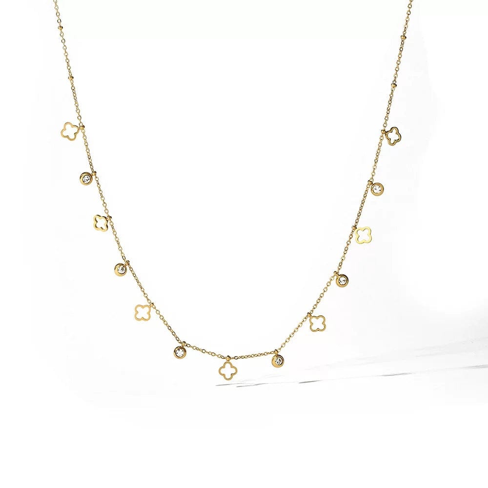 Collier doré pampilles zircon – bijou tendance à pendentifs étoiles Doré MAX for ME