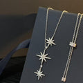 Collier étoile huit branches strass chaîne fine élégance moderne MAX FOR ME Argent MAX for ME