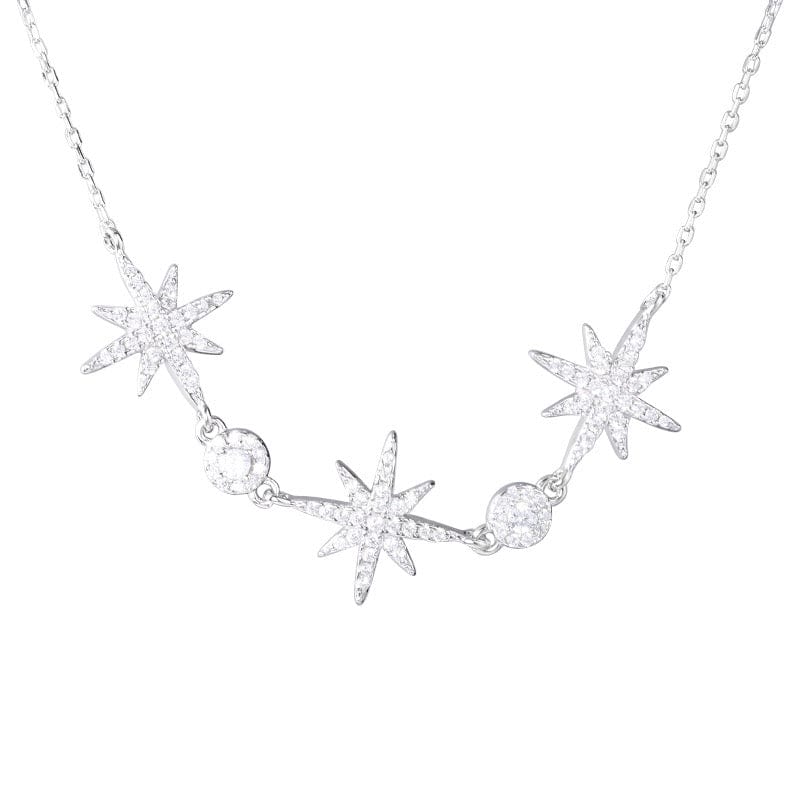 Collier étoiles argent S925 strass constellation lumière éternelle MAX FOR ME Argent MAX for ME
