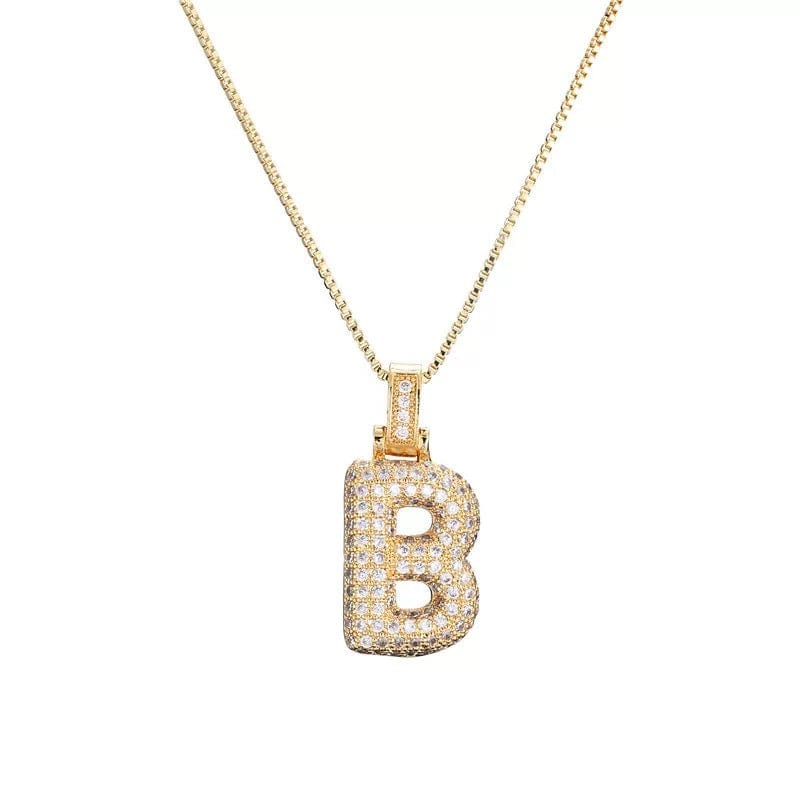 Collier initiale pavé de zircons - une touche d'éclat personnel - MAX FOR ME Doré MAX for ME