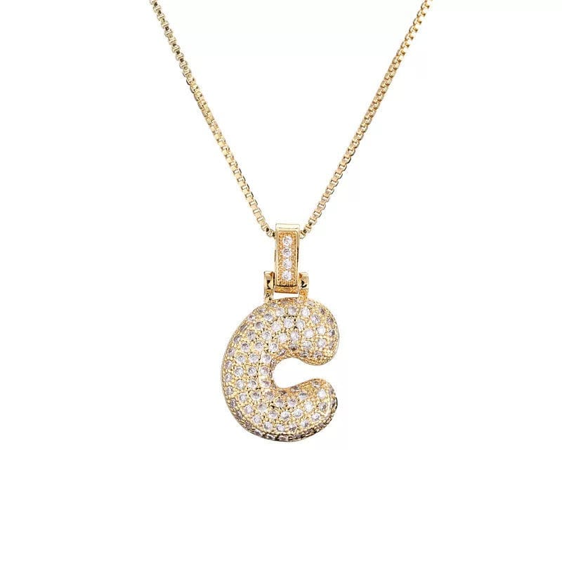 Collier initiale pavé de zircons - une touche d'éclat personnel - MAX FOR ME Doré MAX for ME
