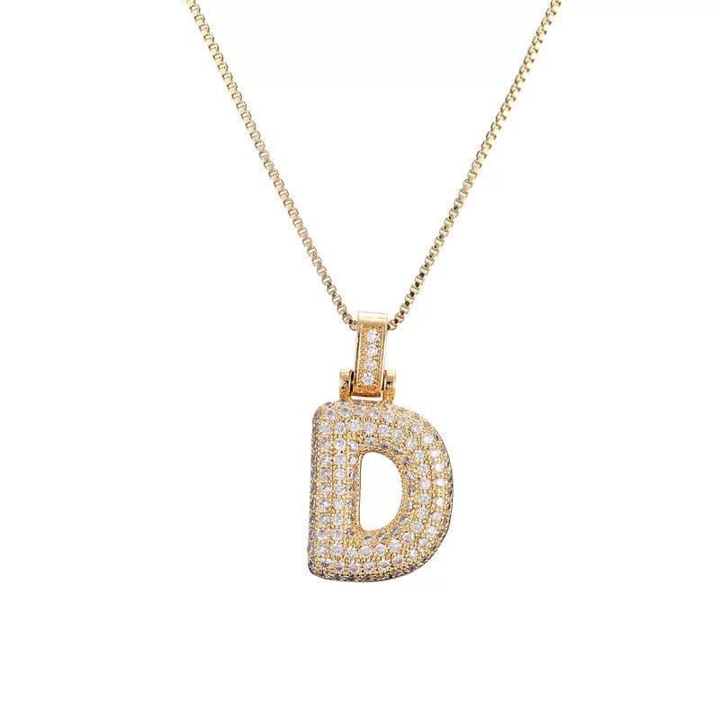 Collier initiale pavé de zircons - une touche d'éclat personnel - MAX FOR ME Doré MAX for ME