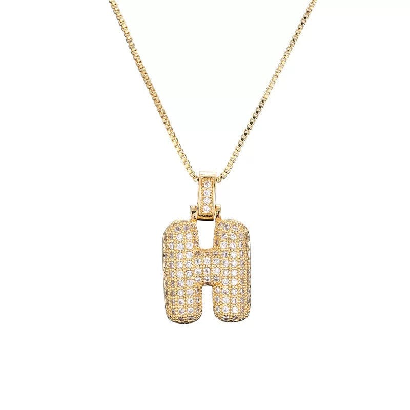 Collier initiale pavé de zircons - une touche d'éclat personnel - MAX FOR ME Doré MAX for ME