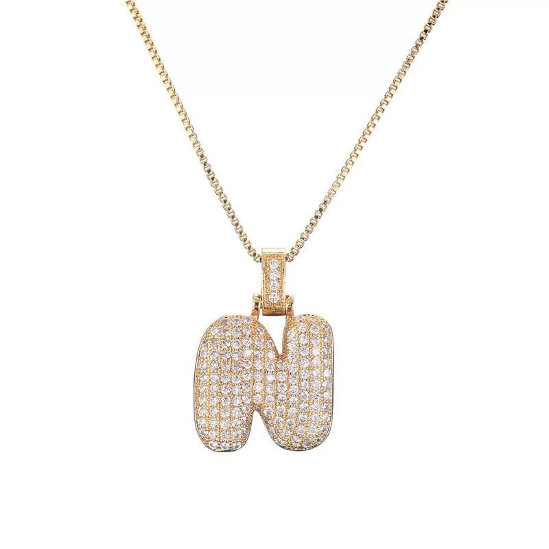 Collier initiale pavé de zircons - une touche d'éclat personnel - MAX FOR ME Doré MAX for ME