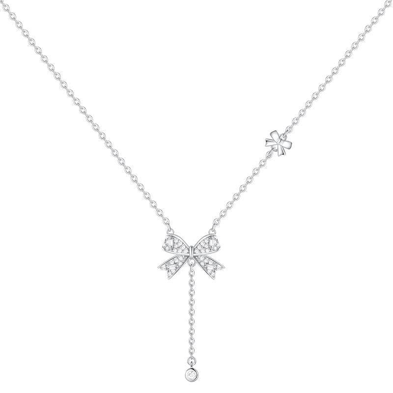 Collier nœud papillon argent S925 strass pampille raffinement éternel MAX FOR ME Argent MAX for ME