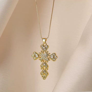 Collier pendentif croix scintillante - une touche d'éclat et de foi - MAX FOR ME Or / Cristal Blanc MAX for ME
