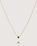Collier Pendentif Rond Doré avec Pierre Verte – Élégance Minimaliste Vert Foncé / Moyen MAX FOR ME