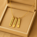 Collier Personnalisé 1, 2 ou 3 Médailles au choix– Gravure Prénoms ou dates Or / 1 Nom MAX for ME