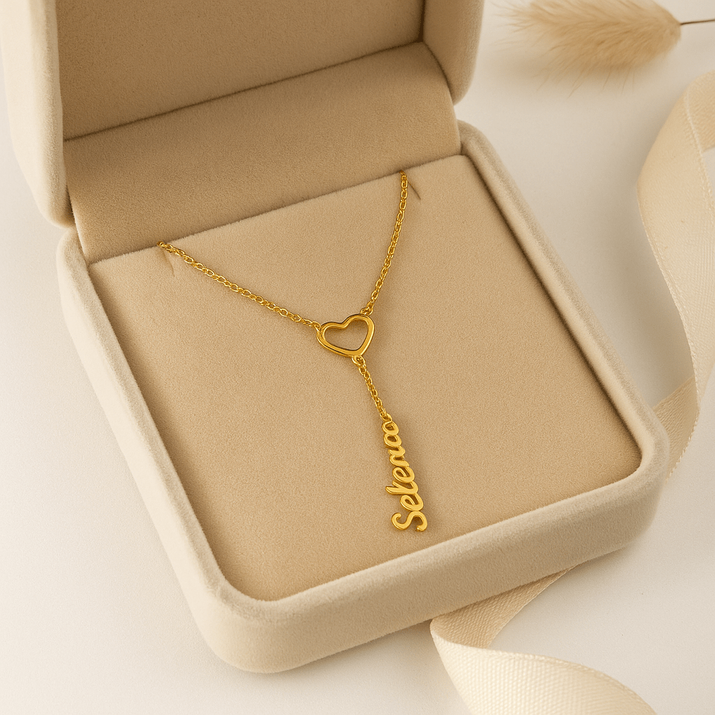 Collier personnalisé avec un petit cœur et un prénom au choix Or MAX for ME