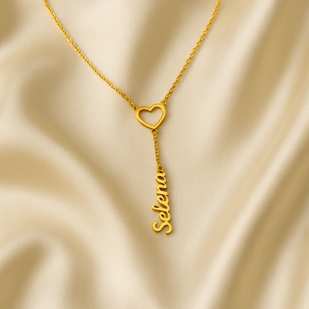Collier personnalisé avec un petit cœur et un prénom au choix Or MAX for ME