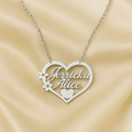 Collier personnalisé cœur fleuri – Doré ou Argenté - Deux prénoms gravés avec élégance MAX for ME