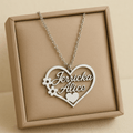 Collier personnalisé cœur fleuri – Doré ou Argenté - Deux prénoms gravés avec élégance Or MAX for ME