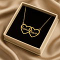 Collier personnalisé deux cœurs entrelacés – Prénoms gravés avec finesse Or MAX for ME