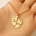 Collier Personnalisé Petits Pieds – Deux Prénoms Or MAX for ME