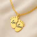 Collier Personnalisé Petits Pieds – Deux Prénoms Or MAX for ME