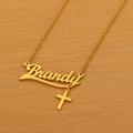 Collier prénom doré avec croix – Élégance personnalisée Doré MAX for ME