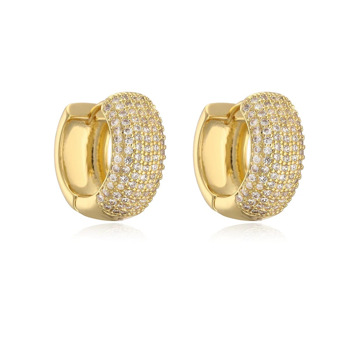 Créoles cœur dorées pavées de zircons - une touche d'éclat romantique - MAX FOR ME MAX for ME