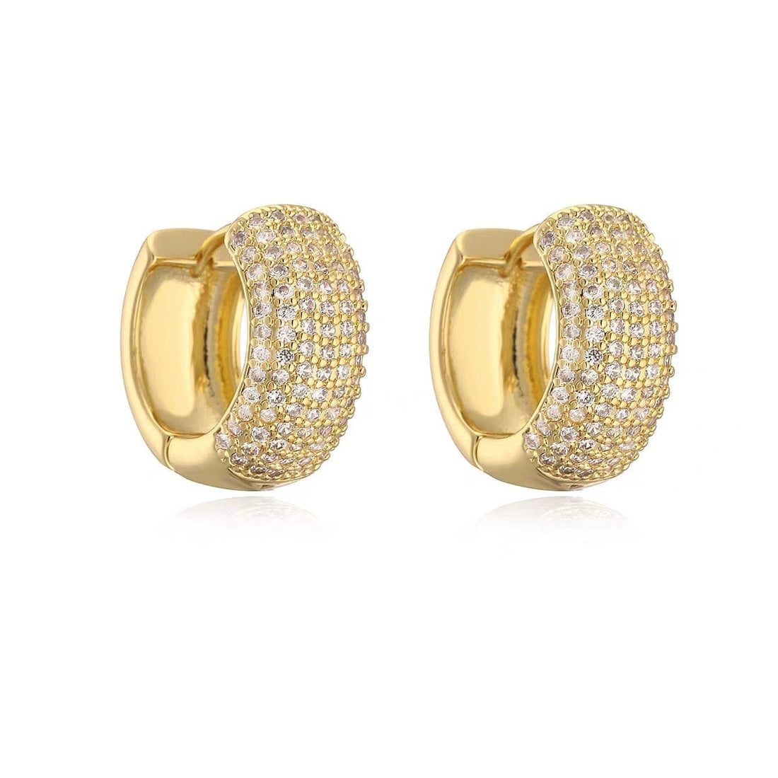 Créoles cœur dorées pavées de zircons - une touche d'éclat romantique - MAX FOR ME MAX for ME