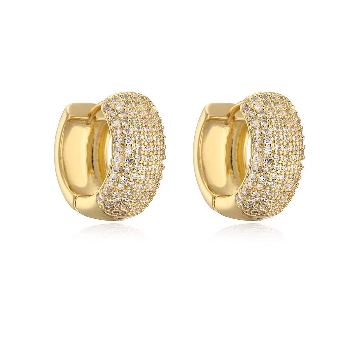 Créoles cœur dorées pavées de zircons - une touche d'éclat romantique - MAX FOR ME MAX for ME