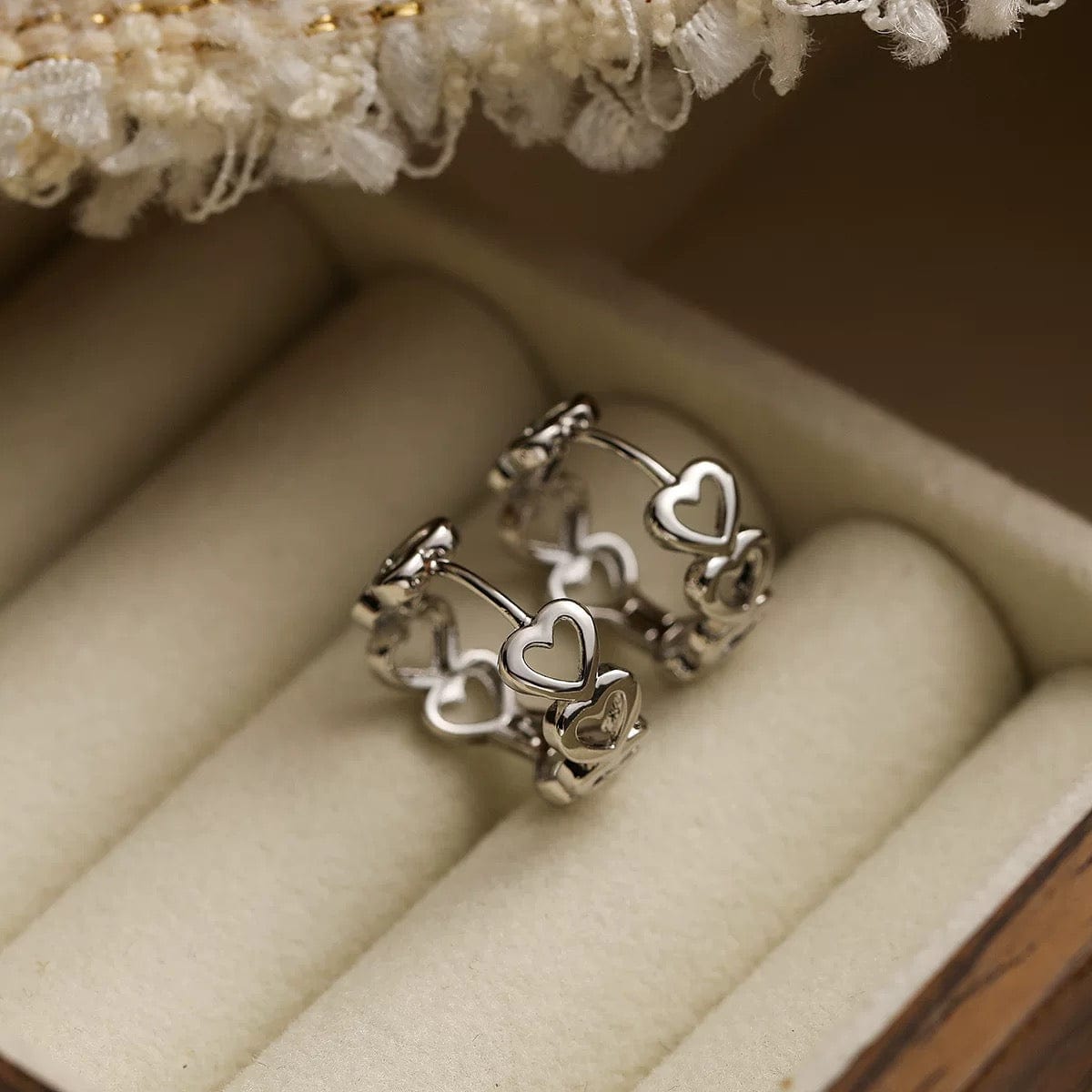 Créoles huggie entrelacées et zircon - éclat et sophistication - MAX FOR ME Doré / Argentée (Plaqué Rhodium) / Coeur MAX for ME