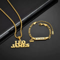 Duo Collier + bracelet personnalisé 2 prénoms coffret cadeau Or MAX for ME