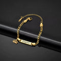 Duo Collier + bracelet personnalisé 2 prénoms coffret cadeau Or MAX for ME