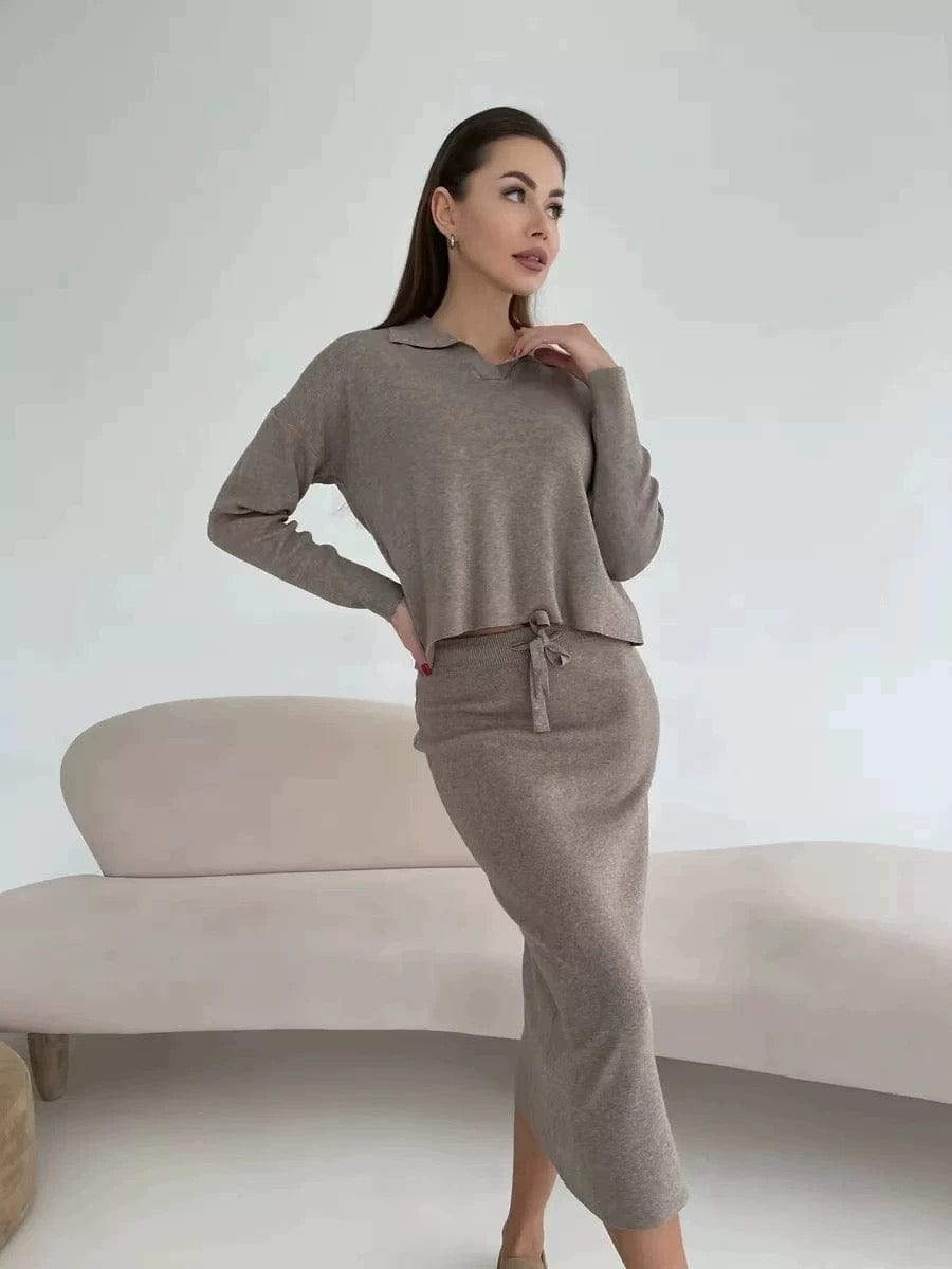 Ensemble 2 pièces en maille automne-hiver – haut et jupe – MAX FOR ME MAX for ME